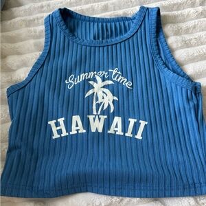 Blue Hawaii Summer Crop Top